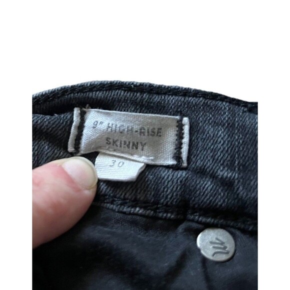 MADEWELL 9" High Rise Skinny Jean Size 30 Womens Black Excellent Condition - Picture 6 of 9